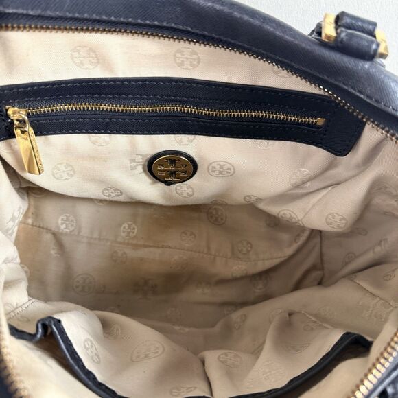 Tory Burch Black Robinson Saffiano Leather Satchel Handbag Purse **READ - Picture 10 of 16